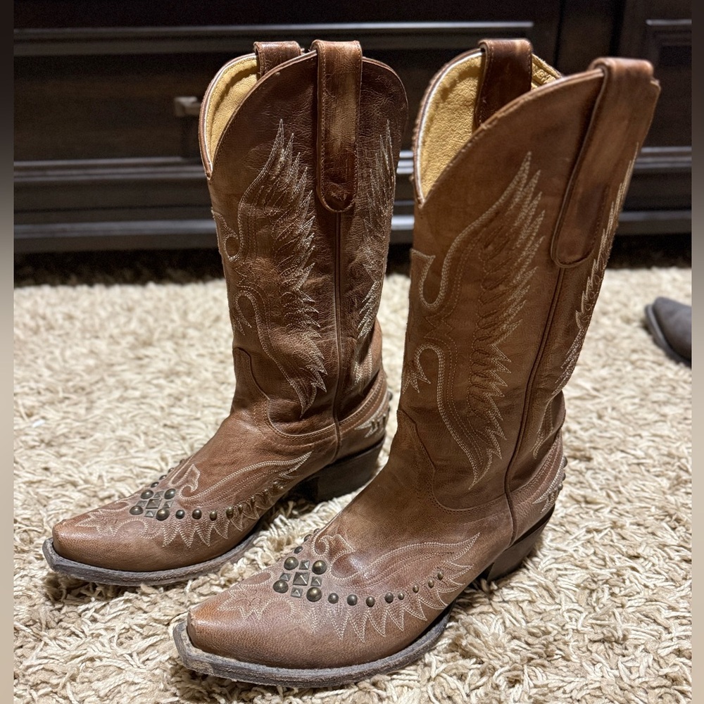 Brown Leather Cowboy Boots